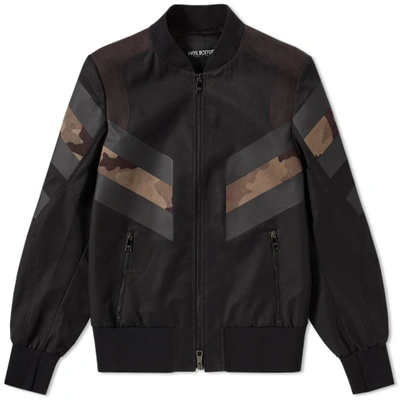 Shop Neil Barrett Tech Bonded Bomber Jacket In Black