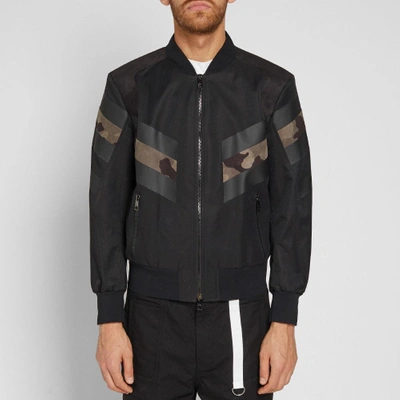 Shop Neil Barrett Tech Bonded Bomber Jacket In Black