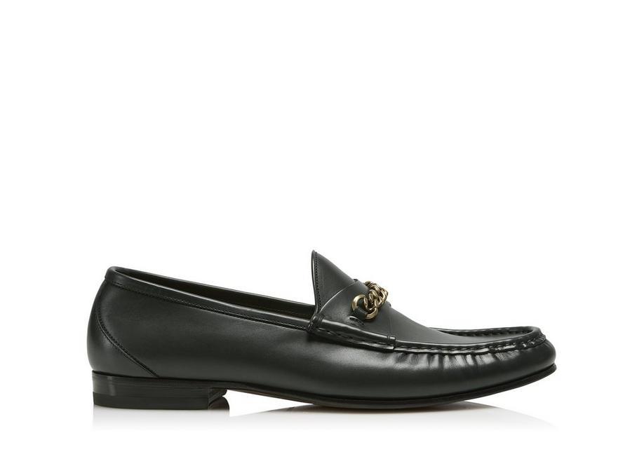 Tom Ford York Chain Leather Loafers In Black | ModeSens