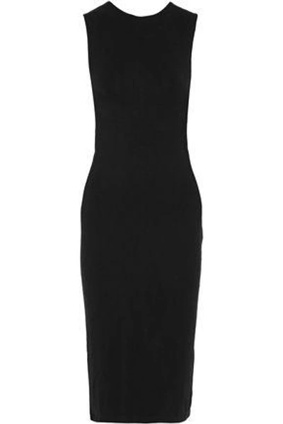 Shop Alexander Wang T T By Alexander Wang Woman Cutout Stretch-modal Jersey Dress Black