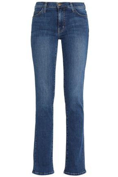Shop Current Elliott Woman Mid-rise Bootcut Jeans Mid Denim
