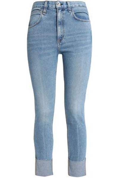 Rag & Bone Woman Cropped High-rise Skinny Jeans Light Denim | ModeSens