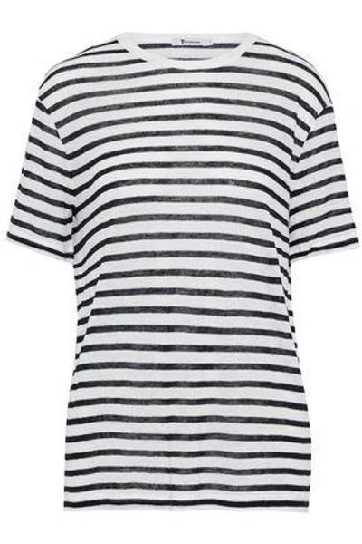 Shop Alexander Wang T Alexanderwang.t Woman Striped Slub Jersey T-shirt Ivory