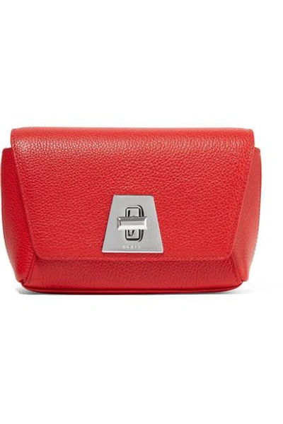 Shop Akris Anouk Little Day Textured-leather Shoulder Bag In Red