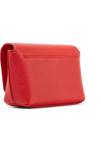 Shop Akris Anouk Little Day Textured-leather Shoulder Bag In Red