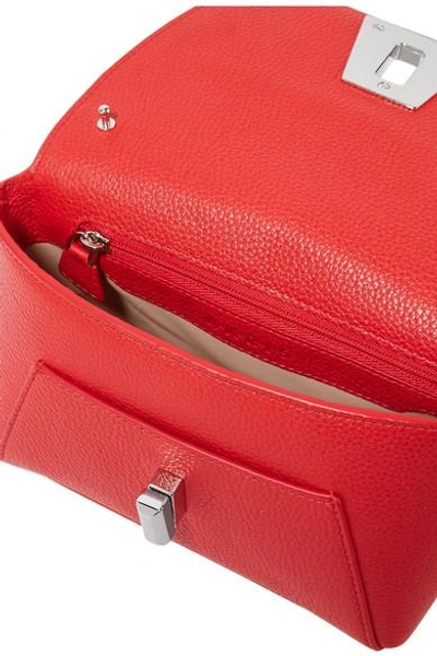 Shop Akris Anouk Little Day Textured-leather Shoulder Bag In Red