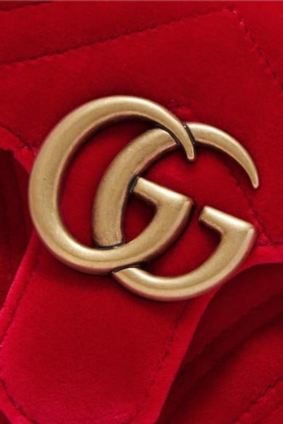 Gucci Marmont Red Velvet Shoulder Bag