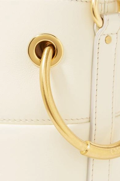 Shop Chloé Roy Small Leather Bucket Bag In Ivory