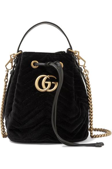 gucci velvet bucket bag