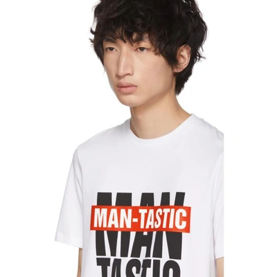 Shop Neil Barrett White Mantastic T-shirt In 2092whtred