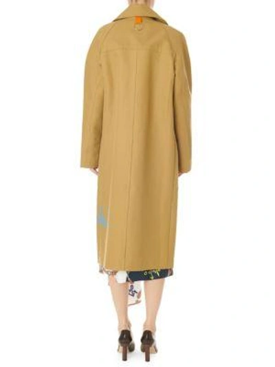 Shop Tibi Double-breasted Maxi Coat In Caramel Multi