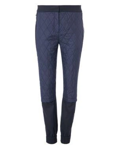 Shop Tibi Quilted Jogger Pants In Navy