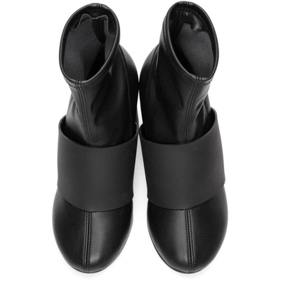 Shop Mm6 Maison Margiela Black Cut Heel Banded Boots In 965 Blk/blk