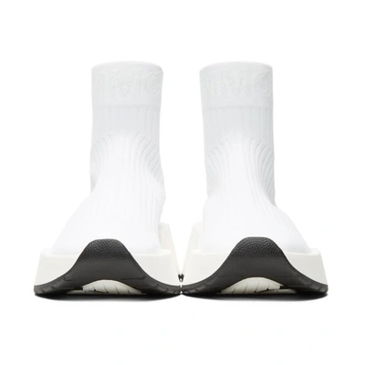 Shop Mm6 Maison Margiela White Sock High-top Sneakers In 962 Wht/wht