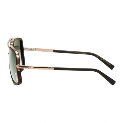 Shop Dita Black And Gold Mach One Sunglasses In Blk/gold