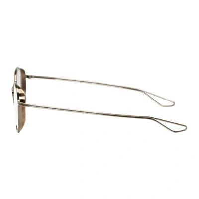 Shop Dita Silver And Gold Haliod Glasses In Silver/ylw