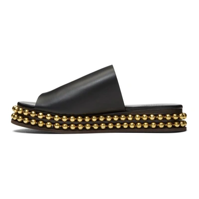 Shop Chloé Chloe Black And Gold Sawyer Sandals In 001 Black