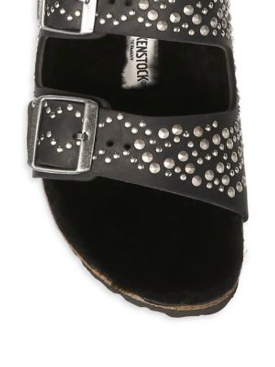 Shop Birkenstock Arizona Rivet Slip-on Sandals In Black