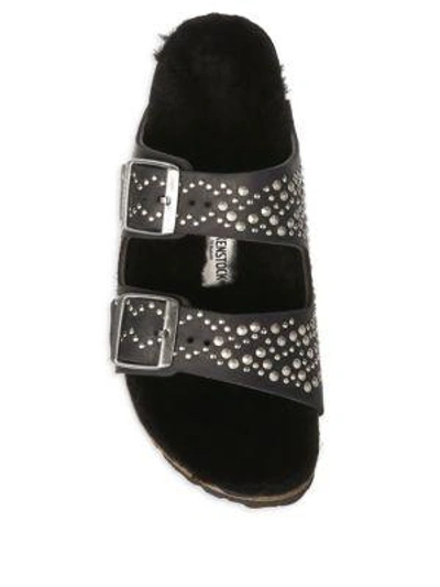 Shop Birkenstock Arizona Rivet Slip-on Sandals In Black