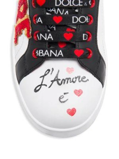 Shop Dolce & Gabbana Love Heart Glitter Classic Sneakers In Multi