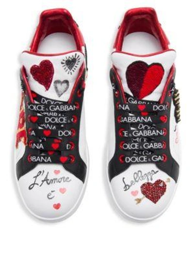 Shop Dolce & Gabbana Love Heart Glitter Classic Sneakers In Multi