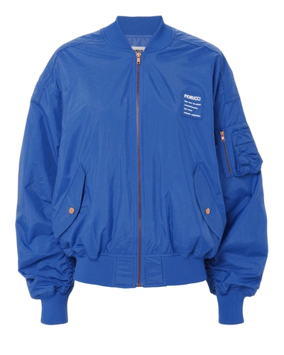 Shop Fiorucci Cargo Pocket Logo Blue Bomber Jacket