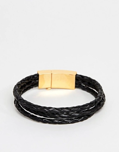 Shop Vitaly Tether Bracelet In Gold & Black - Black