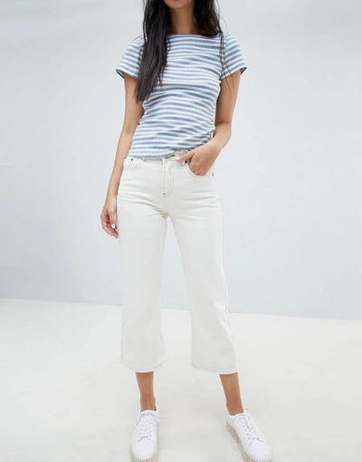 Shop Ryder Cropped Kick Flare White Jeans