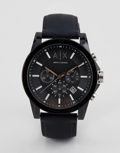 Shop Armani Exchange Ax1326 Outerbanks Silicone Watch-black