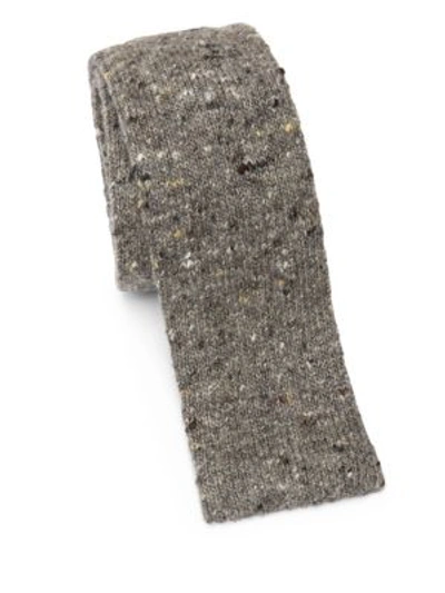 Shop Brunello Cucinelli Wool & Cashmere Knit Tie In Lead