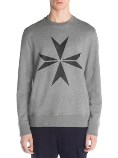 Shop Neil Barrett Military Star Sweatshirt In Grey