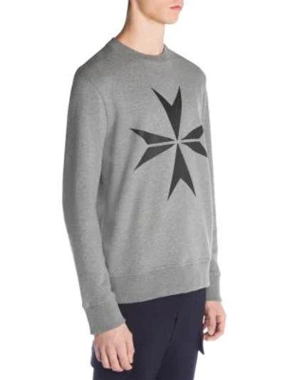 Shop Neil Barrett Military Star Sweatshirt In Grey