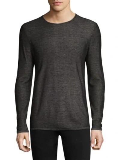 Shop John Varvatos Double Face Crewneck Sweater In Black