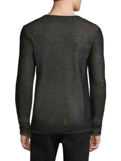 Shop John Varvatos Double Face Crewneck Sweater In Black