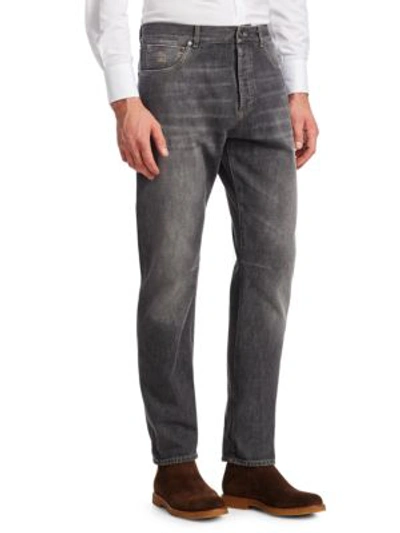 Shop Brunello Cucinelli Leisure-fit Jeans In Dark Grey