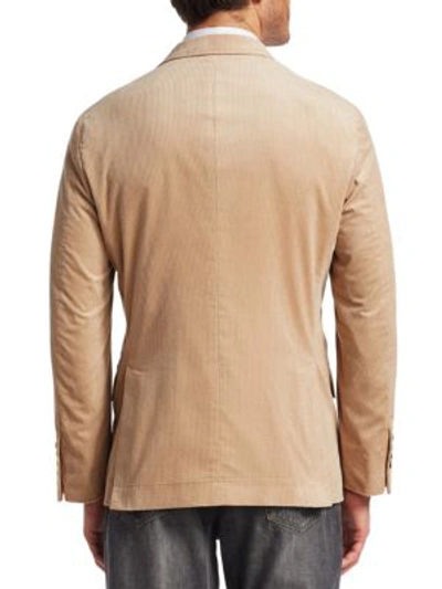 Shop Brunello Cucinelli Cord Blazer Jacket In Honey