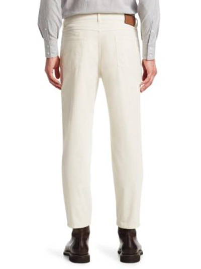 Shop Brunello Cucinelli Straight Leg Cord Pants In Dark Grey