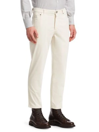 Shop Brunello Cucinelli Men's Straight Leg Cord Pants In Nut