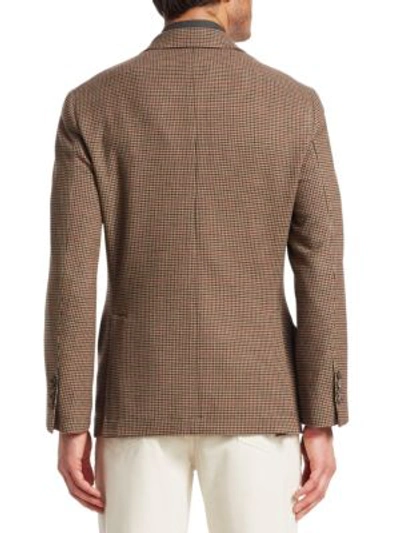 Shop Brunello Cucinelli Cashmere & Wool Houndstooth Blazer In Brown