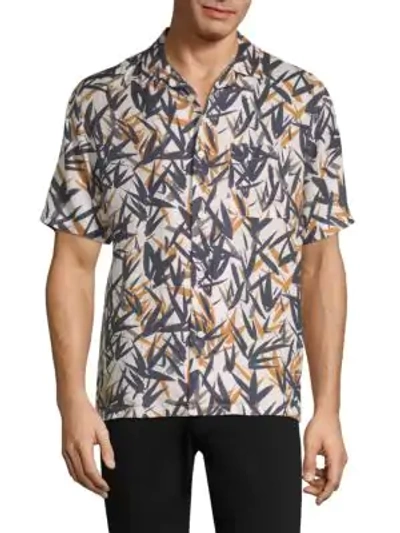 Shop Theory Daze Linen Shirt In Sunset Multi