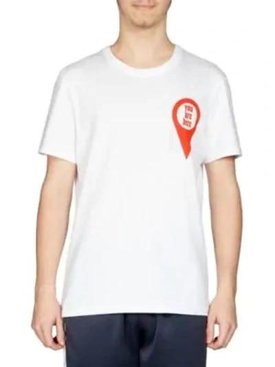 Shop Ami Alexandre Mattiussi You Are Here Cotton Graphic Tee In White