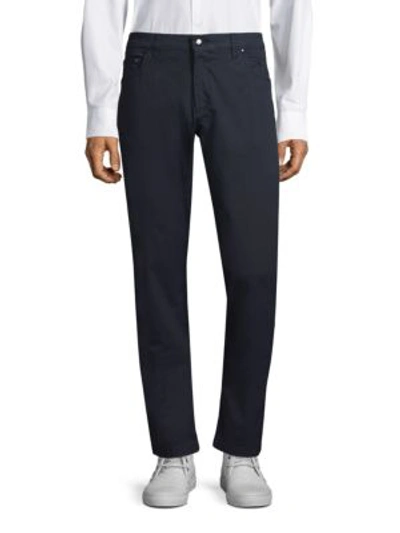 Shop Corneliani Men's Straight-leg Pants In Dark Grey Solid