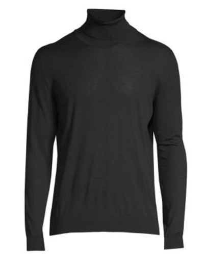 Shop Kiton Black Knit Turtleneck Sweater