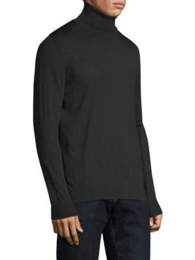 Shop Kiton Black Knit Turtleneck Sweater