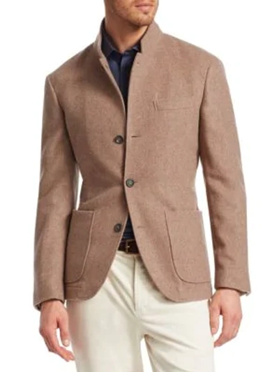 Shop Brunello Cucinelli Cashmere Patch Pocket Jacket In Nut