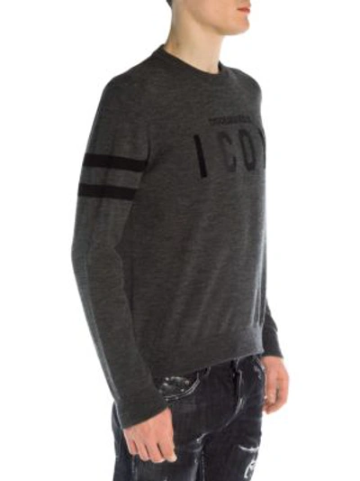 Shop Dsquared2 Icon Wool Sweater In Grey