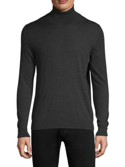 Shop Kiton Wool Turtleneck Sweater In Grey