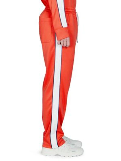 Shop Ami Alexandre Mattiussi Striped Drawstring Jogger Pants In Red