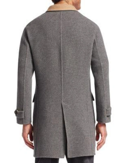 Shop Brunello Cucinelli Wool & Cashmere Double-faced Overcoat In Grey