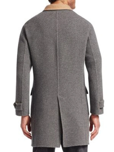 Shop Brunello Cucinelli Wool & Cashmere Double-faced Overcoat In Grey